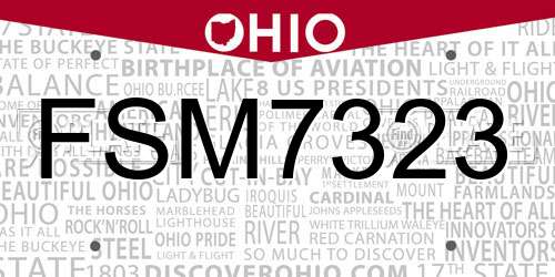 FSM7323 Ohio License Plate