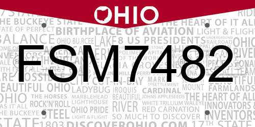 FSM7482 Ohio License Plate
