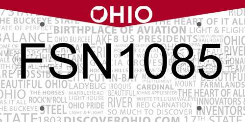 FSN1085 Ohio License Plate