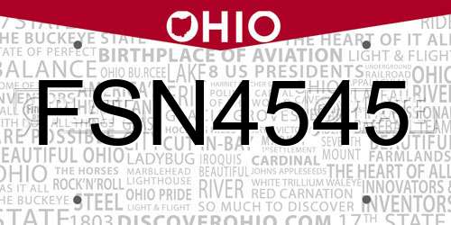 FSN4545 Ohio License Plate