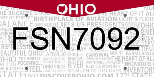 FSN7092 Ohio License Plate