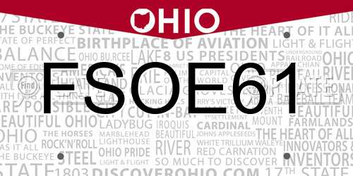 FSOE61 Ohio License Plate