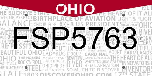 FSP5763 Ohio License Plate