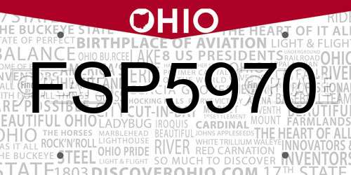 FSP5970 Ohio License Plate