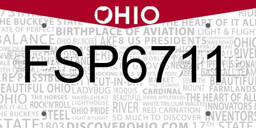 FSP6711 Ohio License Plate