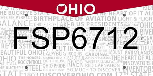 FSP6712 Ohio License Plate