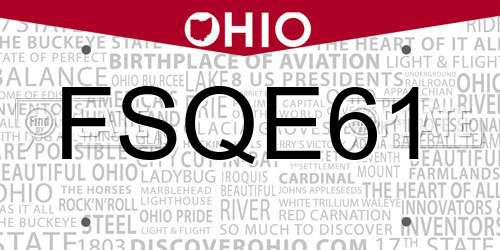 FSQE61 Ohio License Plate