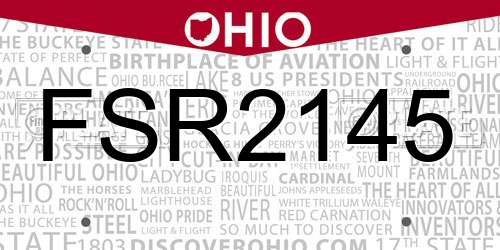 FSR2145 Ohio License Plate