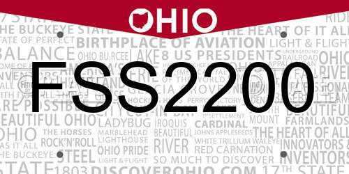 FSS2200 Ohio License Plate