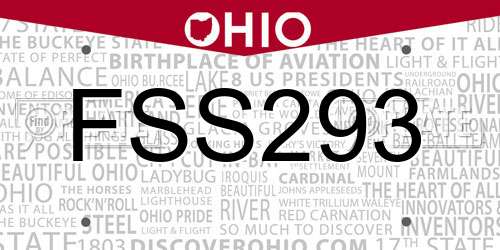 FSS293 Ohio License Plate