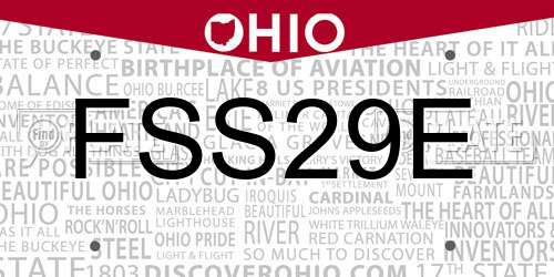 FSS29E Ohio License Plate