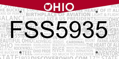 FSS5935 Ohio License Plate