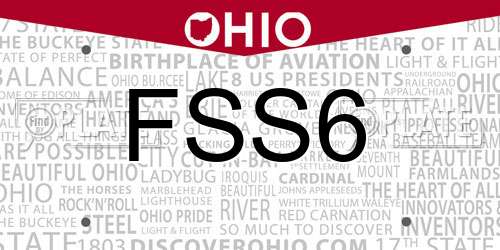 FSS6 Ohio License Plate
