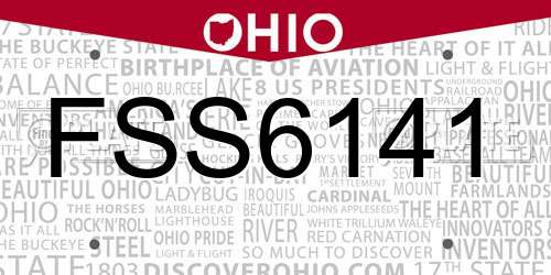 FSS6141 Ohio License Plate