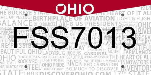 FSS7013 Ohio License Plate