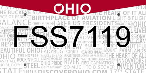 FSS7119 Ohio License Plate
