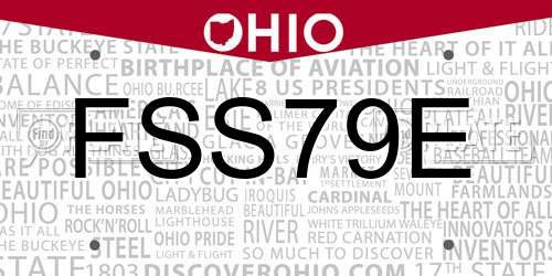 FSS79E Ohio License Plate