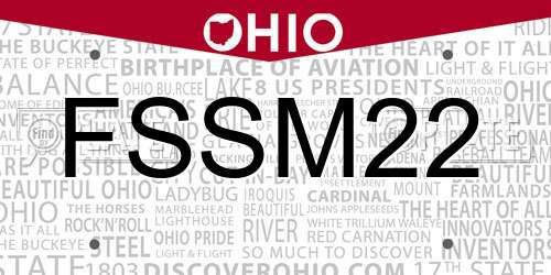 FSSM22 Ohio License Plate