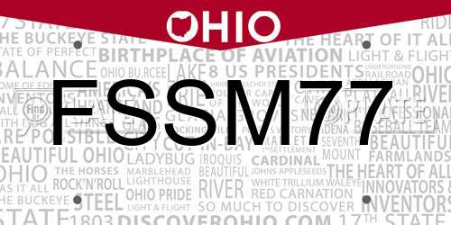 FSSM77 Ohio License Plate