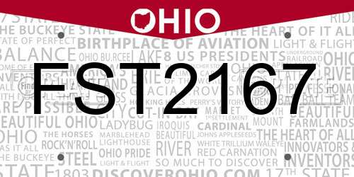 FST2167 Ohio License Plate