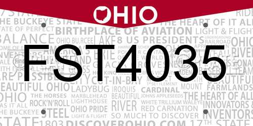 FST4035 Ohio License Plate