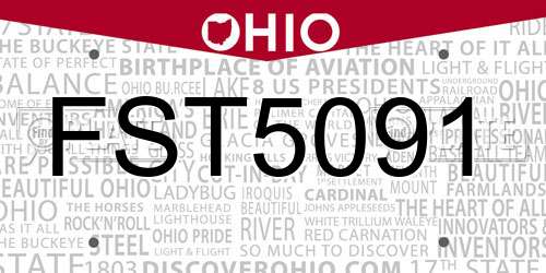FST5091 Ohio License Plate