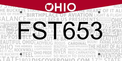 FST653 Ohio License Plate