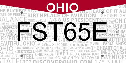 FST65E Ohio License Plate