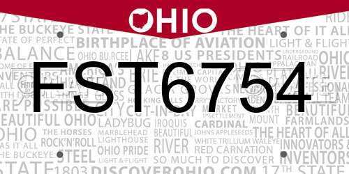 FST6754 Ohio License Plate