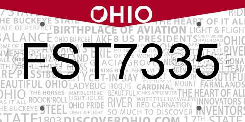 FST7335 Ohio License Plate