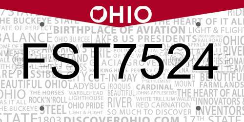 FST7524 Ohio License Plate
