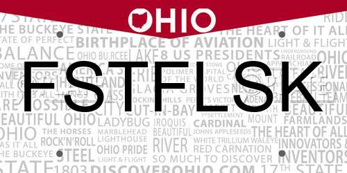 FSTFLSK Ohio License Plate