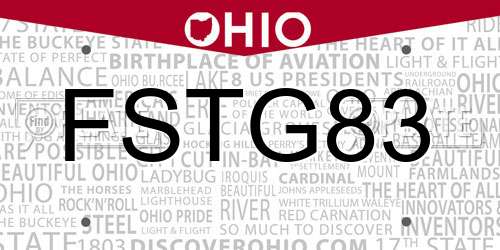 FSTG83 Ohio License Plate