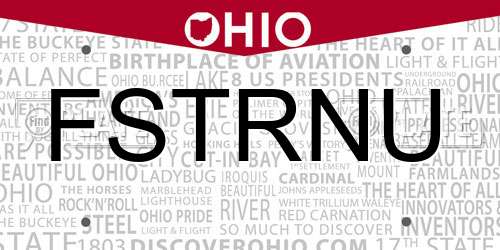 FSTRNU Ohio License Plate