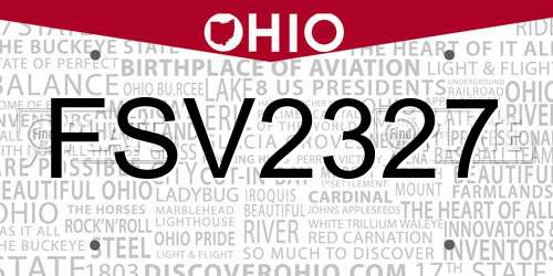 FSV2327 Ohio License Plate