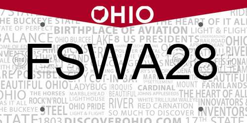 FSWA28 Ohio License Plate