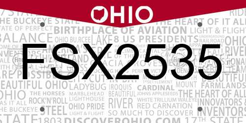 FSX2535 Ohio License Plate