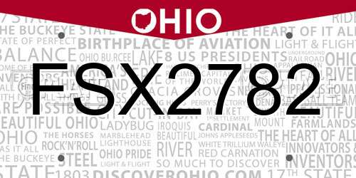 FSX2782 Ohio License Plate