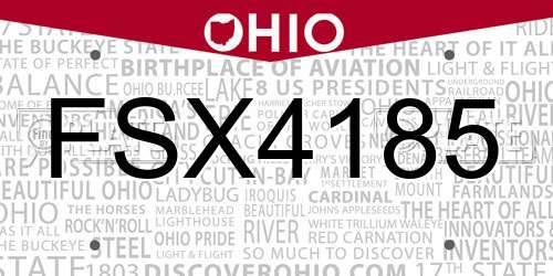 FSX4185 Ohio License Plate