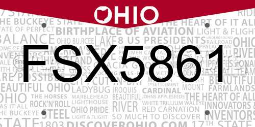 FSX5861 Ohio License Plate