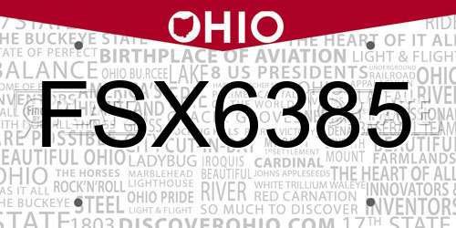 FSX6385 Ohio License Plate