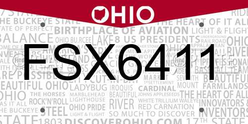 FSX6411 Ohio License Plate