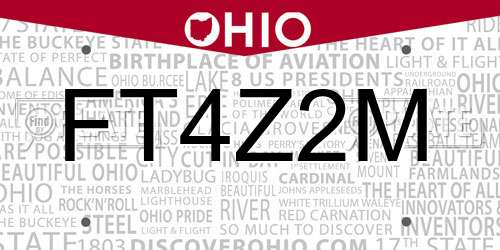 FT4Z2M Ohio License Plate