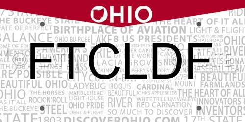 FTCLDF Ohio License Plate