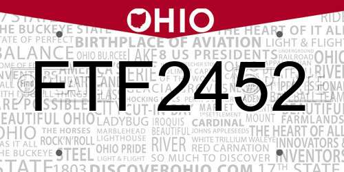 FTF2452 Ohio License Plate