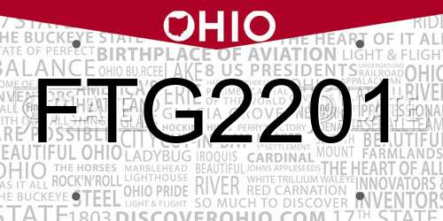 FTG2201 Ohio License Plate