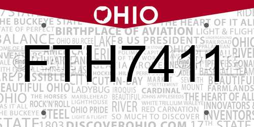 FTH7411 Ohio License Plate