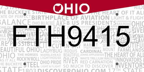 FTH9415 Ohio License Plate