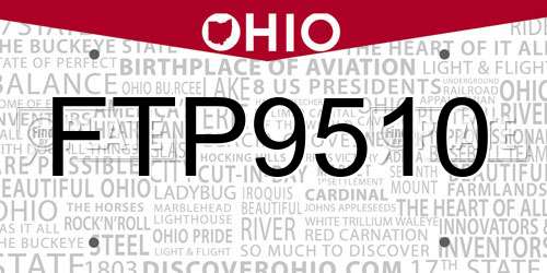 FTP9510 Ohio License Plate