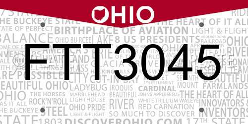 FTT3045 Ohio License Plate